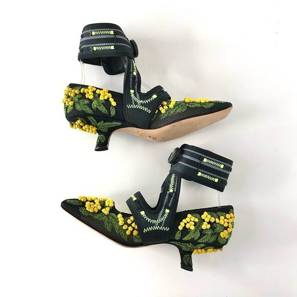 NEW Dior x Roger Vivier Mimosas Floral Kitten Heel Maryjane Pumps 36.5 - Picture 4 of 9